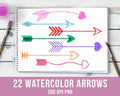 22 Watercolor Arrows Clipart