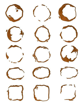 30 Coffee Stains Clipart- Watercolor + Black