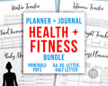 Bullet Journal Health and Fitness Planner Printable Bundle