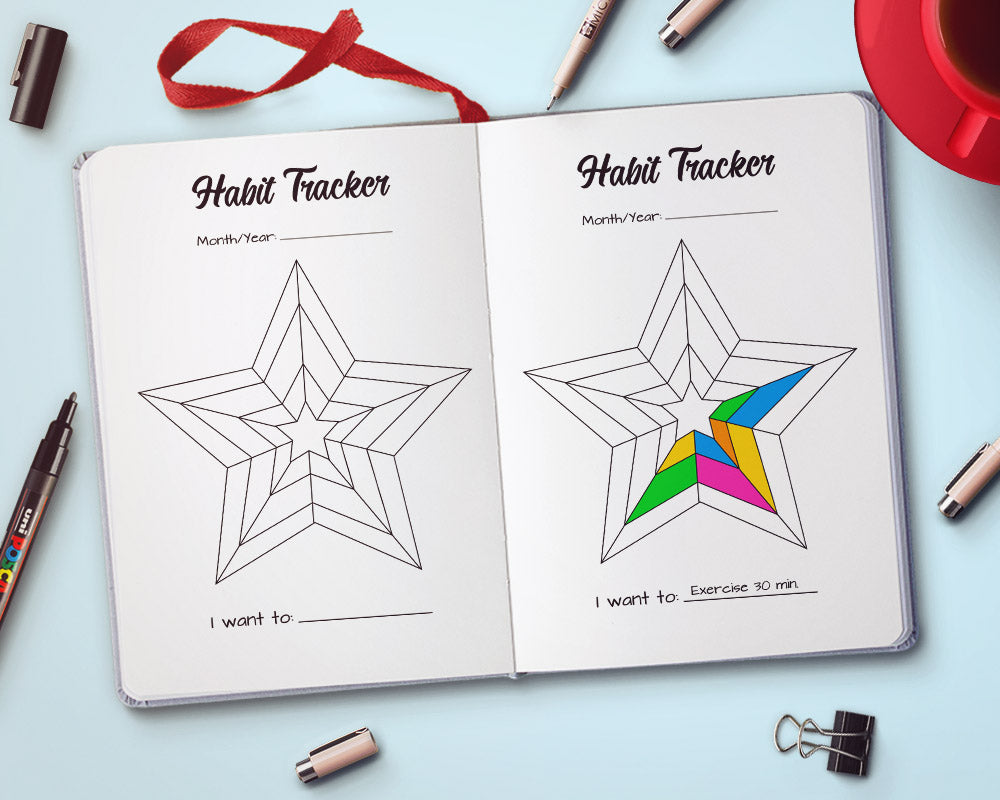 Bullet Journal Habit Tracker Printable Star