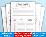Bullet Journal Anxiety Printables Bundle