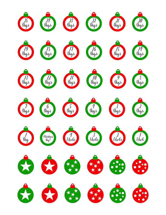 Christmas Countdown Printable Planner Stickers- Ornaments | The Digital Download Shop christmas-countdown-printable-planner-stickers-ornaments-the-digital-download-shop