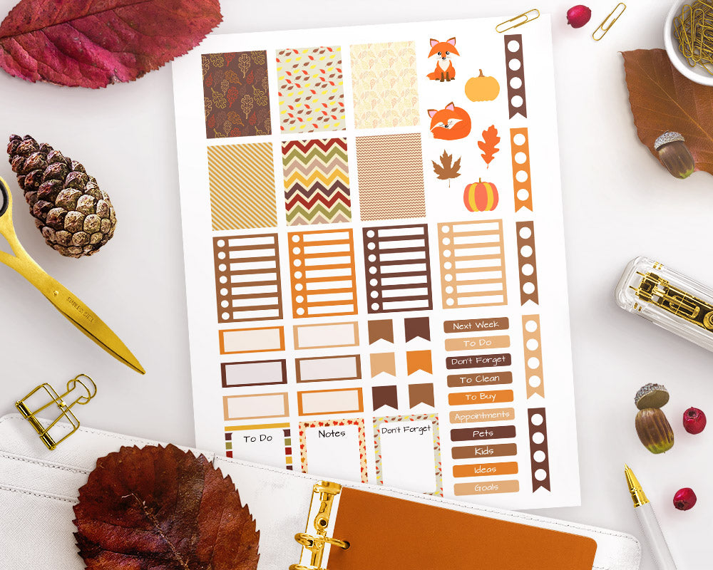 Fall Printable Planner Stickers | The Digital Download Shop for Free Happy Planner Sticker Printables