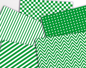 Green and White Digital Papers