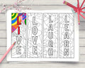Live, Love... Coloring Page Bookmark Printables