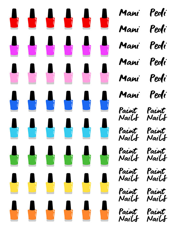Nail Polish Printable Planner Stickers The Digital Download Shop