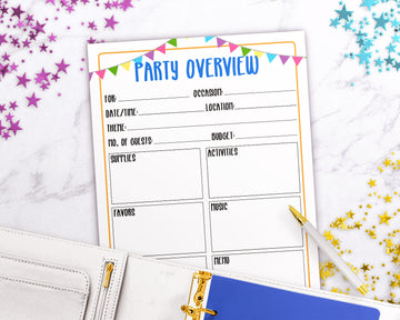 Party Planner Printable- Overview