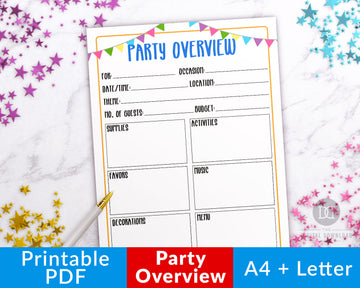 Party Planner Printable- Overview