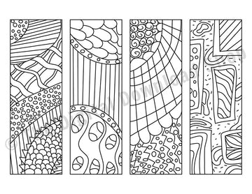 Zendoodle Coloring Page Bookmark Printables