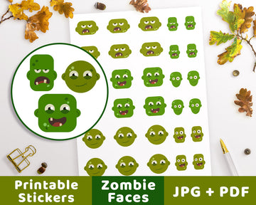 Zombie Halloween Planner Stickers