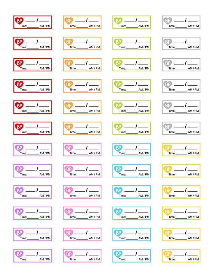 Blood Pressure Tracker Printable Planner Stickers | The Digital Download Shop for Free Printable Blood Pressure Tracker