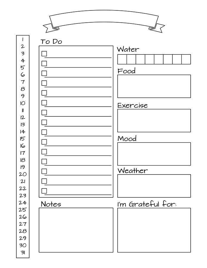 Bullet Journal Daily Template Printable | The Digital Download Shop bullet-journal-daily-template-printable-the-digital-download-shop