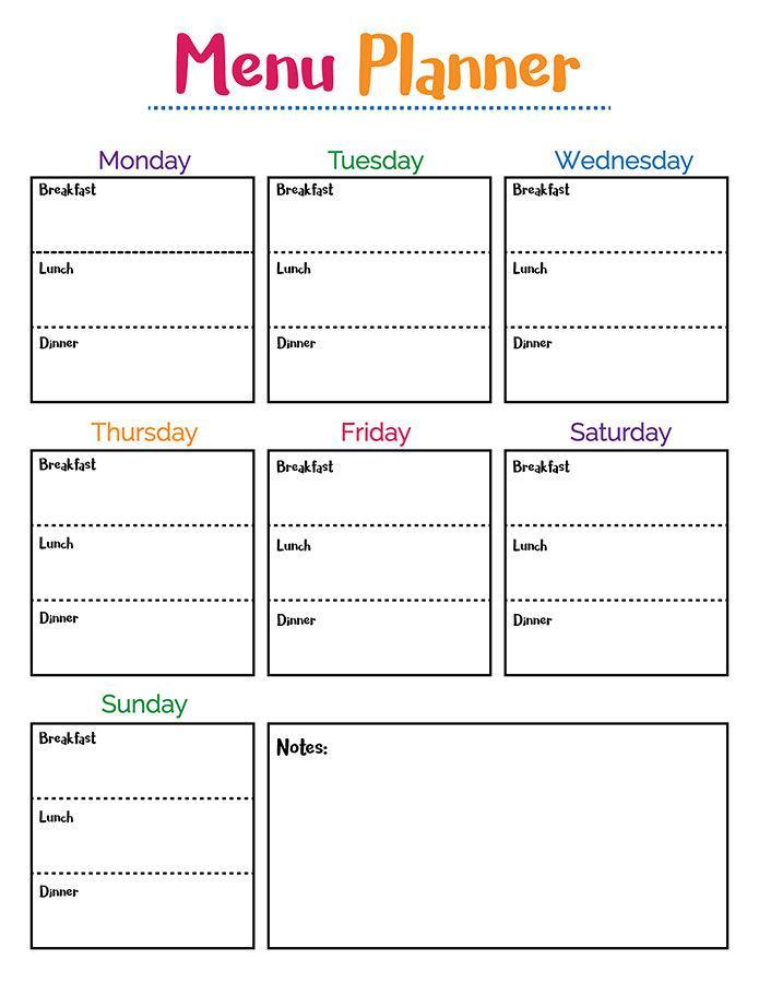Colorful Meal Planner Printable | The Digital Download Shop colorful-meal-planner-printable-the-digital-download-shop