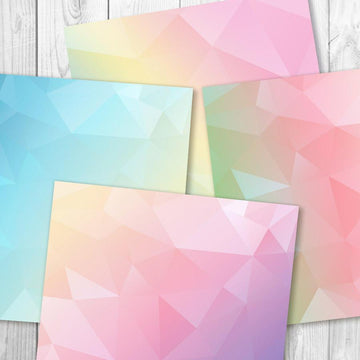 Pastel Rainbow Geometric Digital Paper