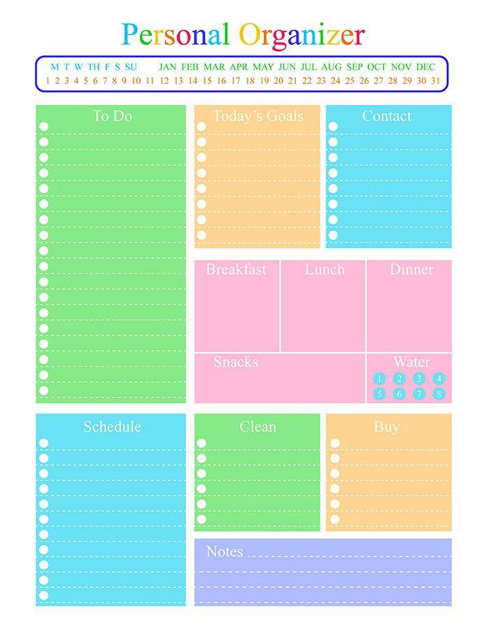 Personal Organizer Daily Planner Printable | The Digital Download Shop personal-organizer-daily-planner-printable-the-digital-download-shop