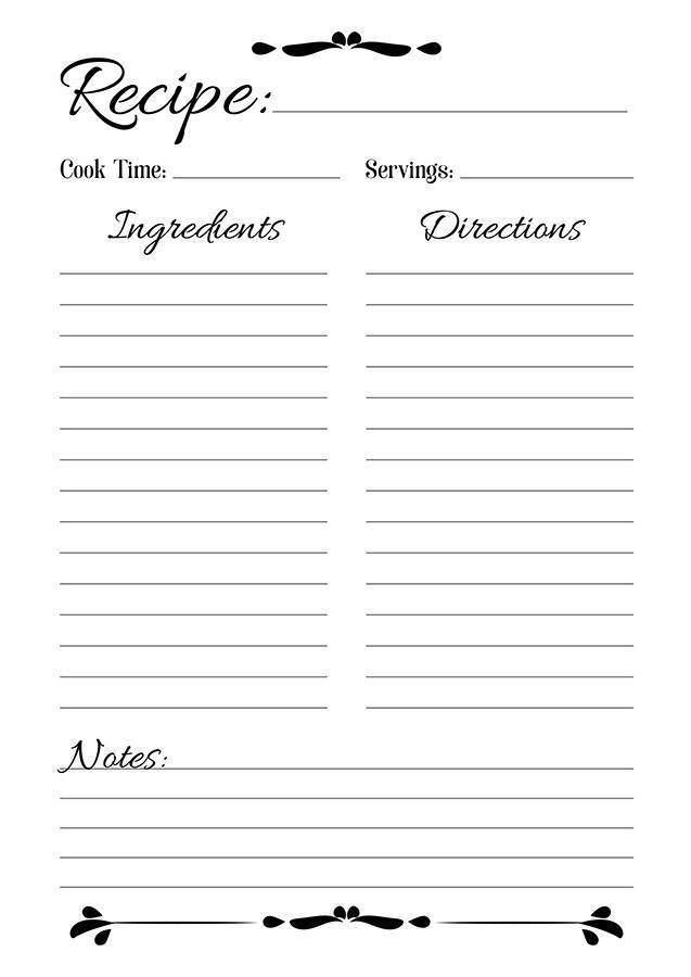 Recipe Sheet Printable | The Digital Download Shop recipe-sheet-printable-the-digital-download-shop