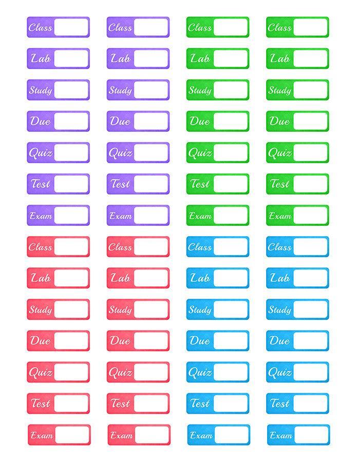 Free Colorful Student Planner Stickers