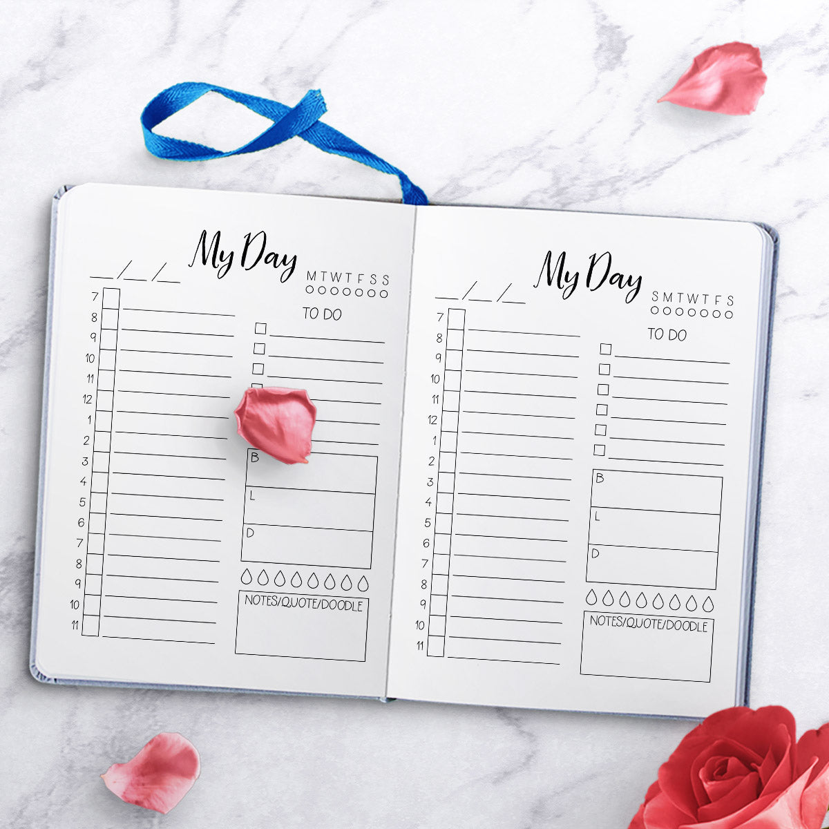 Bullet Journal Free Printable- "My Day" Daily Schedule