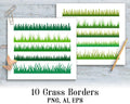 10 Grass Borders Clipart