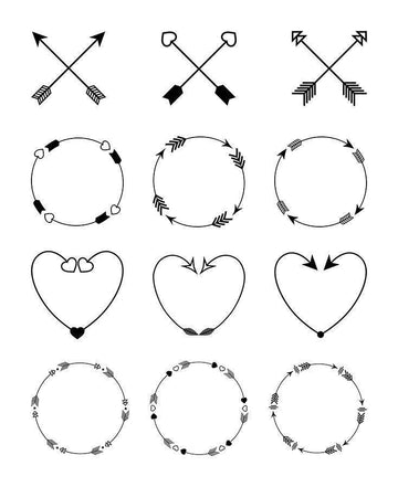 12 Arrow Arrangements Clipart