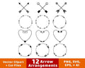 12 Arrow Arrangements Clipart