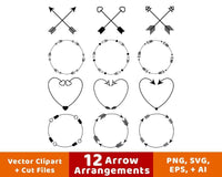 12 Arrow Arrangements Clipart - The Digital Download Shop