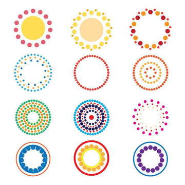 12 Colorful Dotted Circle Graphics