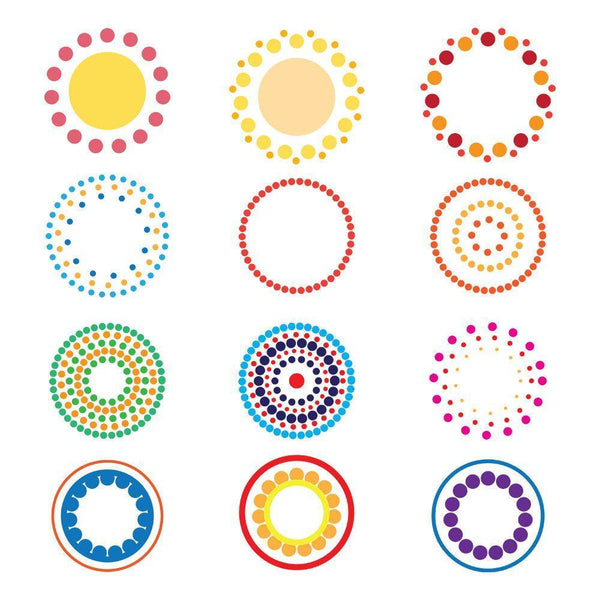 12 Colorful Dotted Circle Graphics - The Digital Download Shop