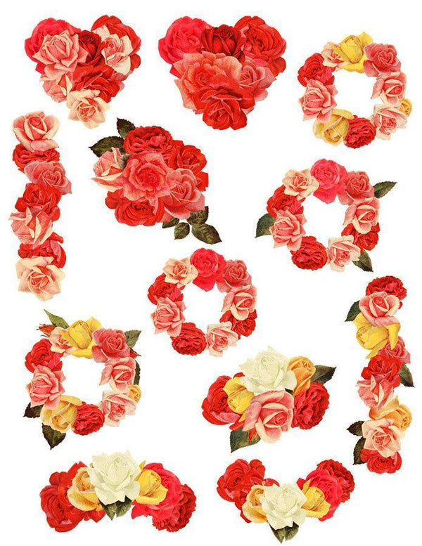 12 Vintage Rose Arrangements Clipart - The Digital Download Shop