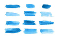 12 Watercolor Brush Strokes Clipart- Thick