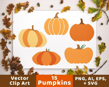 15 Pumpkins Clipart