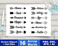16 Arrow Words Clipart - The Digital Download Shop