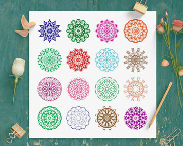 16 Mandalas Lace Doily Clipart