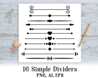 16 Simple Page Dividers Clipart - The Digital Download Shop