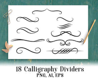 18 Calligraphy Dividers - The Digital Download Shop