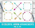 18 Colorful Arrows Clipart- Arrangements
