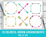 18 Colorful Arrows Clipart - The Digital Download Shop