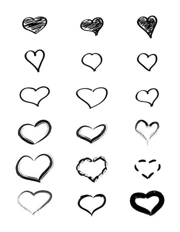 18 Doodle Hearts Clipart