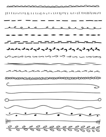 18 Doodle Lines Clipart Set 1