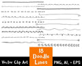 18 Doodle Lines Clipart Set 1