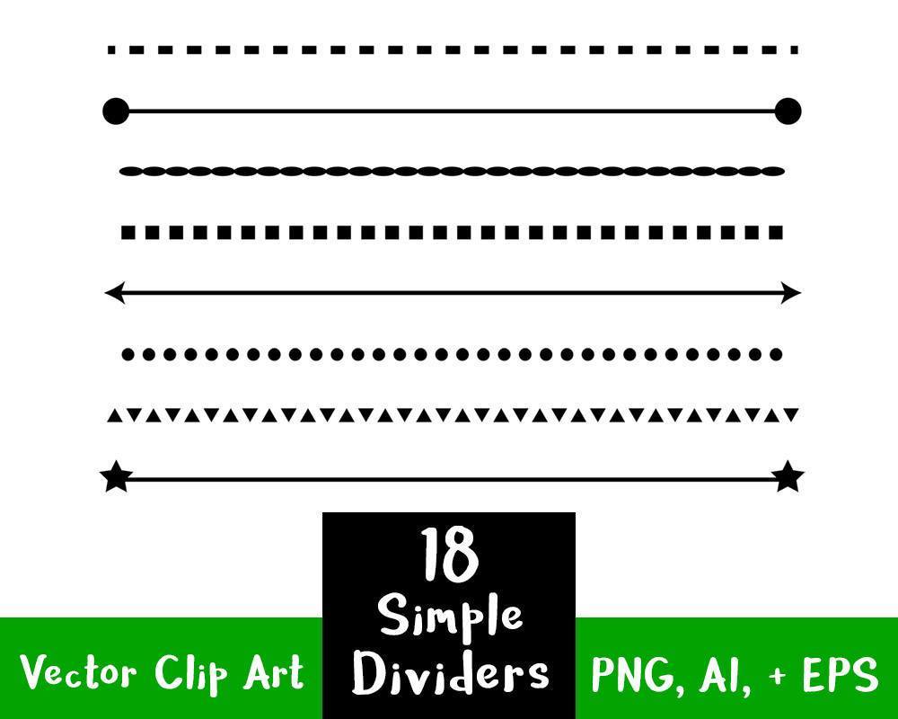 18 Simple Shape Line Dividers Clipart
