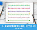 18 Watercolor Simple Line Dividers Clipart