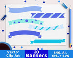 20 Winter Banners Clipart - The Digital Download Shop