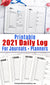 2021 + 2020 Bullet Journal Daily Log Template Printable- There are 365 days in a year- don't draw out your daily log 365 times! Instead, use these handy printables to get your bujo set up fast. | #bulletJournal #bujo #plannerPrintables #planner #DigitalDownloadShop