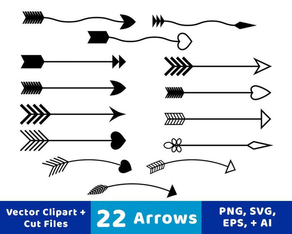 22 Arrows Clipart - The Digital Download Shop