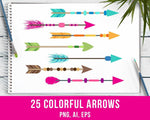 25 Colorful Arrows Clipart - The Digital Download Shop