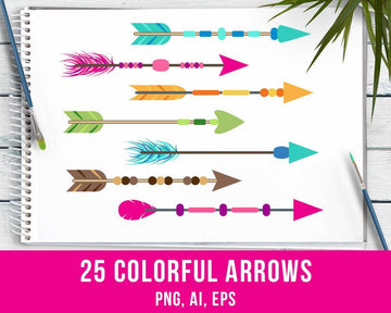 25 Colorful Arrows Clipart