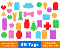35 Tags Shapes SVG Vector Clipart
