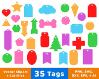 35 Tags Vector Clipart - The Digital Download Shop