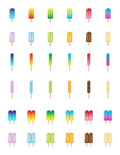 36 Colorful Popsicles Clipart